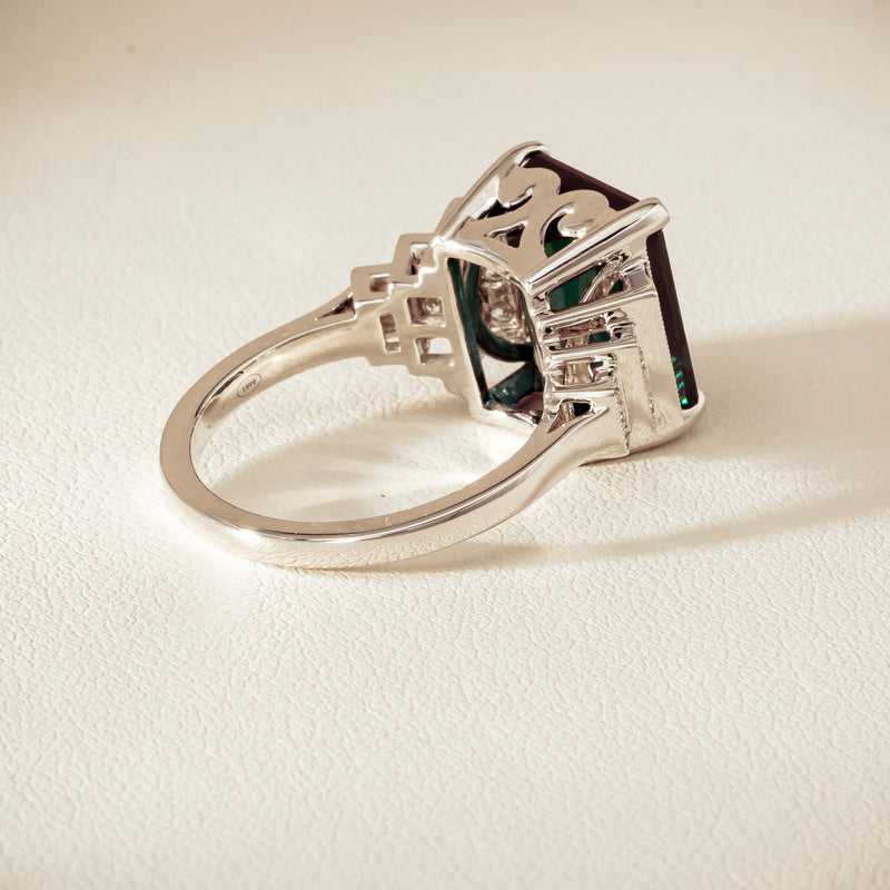 18ct White Gold 8.03ct Tourmaline & Diamond Maya Ring - Ring - Walker & Hall