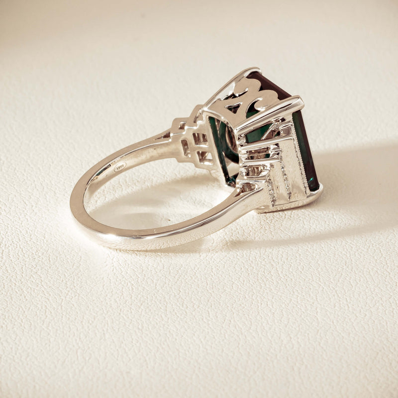 18ct White Gold 8.03ct Tourmaline & Diamond Maya Ring - Ring - Walker & Hall