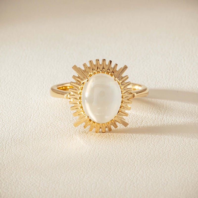 9ct Yellow Gold Moonstone Meteor Ring - Ring - Walker & Hall