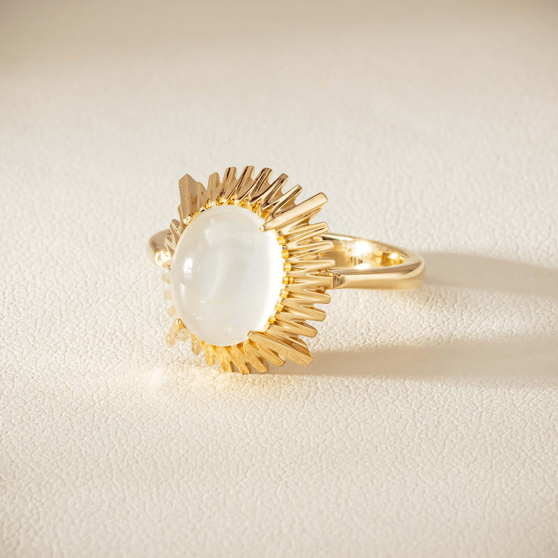 9ct Yellow Gold Moonstone Meteor Ring - Ring - Walker & Hall