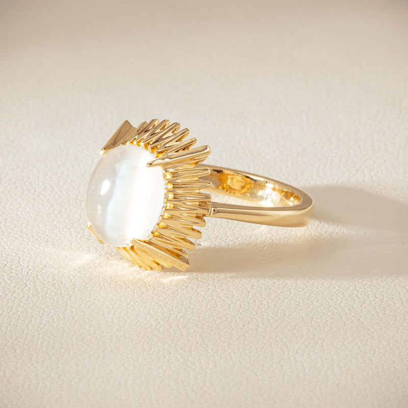 9ct Yellow Gold Moonstone Meteor Ring - Ring - Walker & Hall