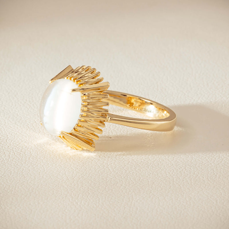 9ct Yellow Gold Moonstone Meteor Ring - Ring - Walker & Hall