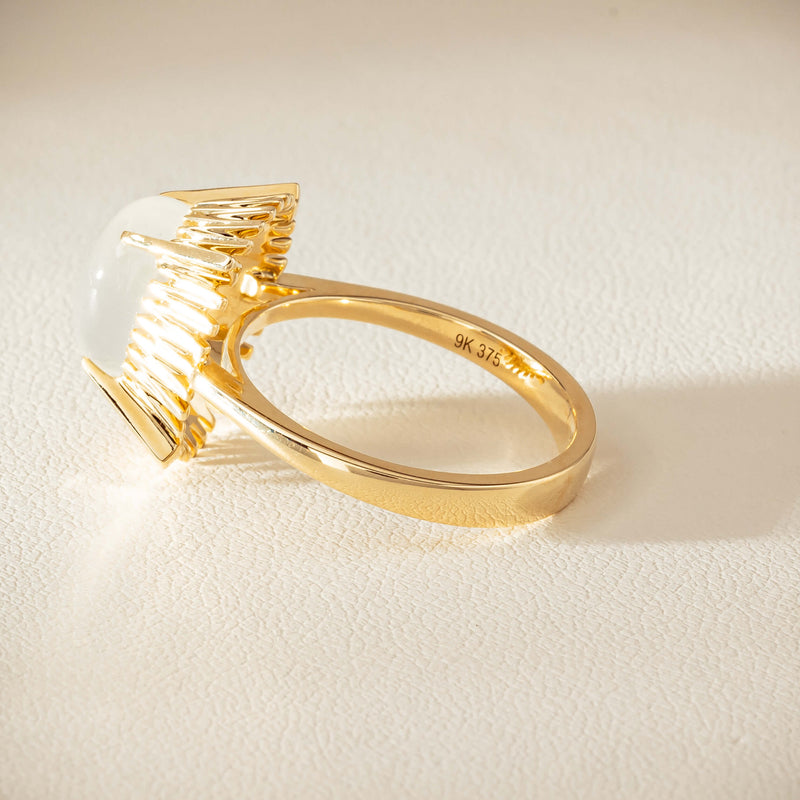 9ct Yellow Gold Moonstone Meteor Ring - Ring - Walker & Hall