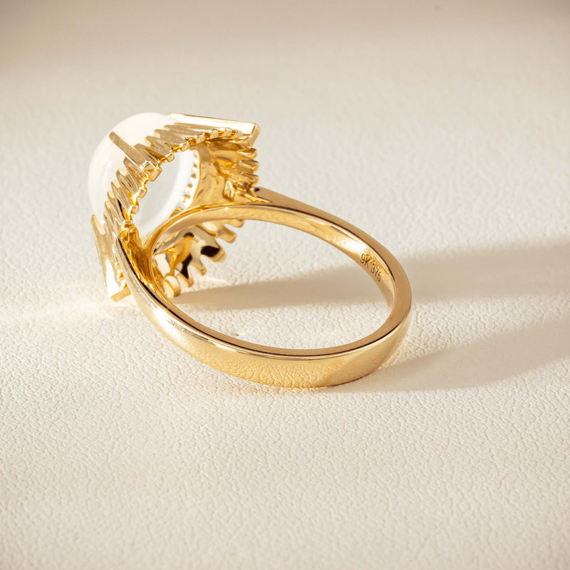 9ct Yellow Gold Moonstone Meteor Ring - Ring - Walker & Hall