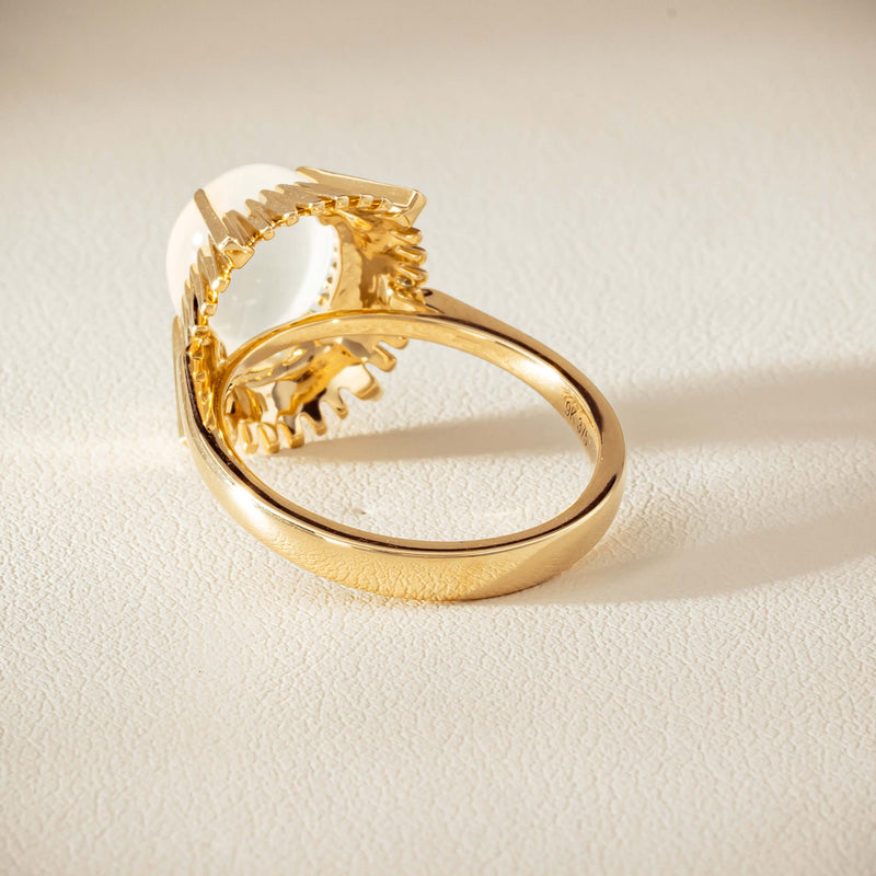 9ct Yellow Gold Moonstone Meteor Ring - Ring - Walker & Hall