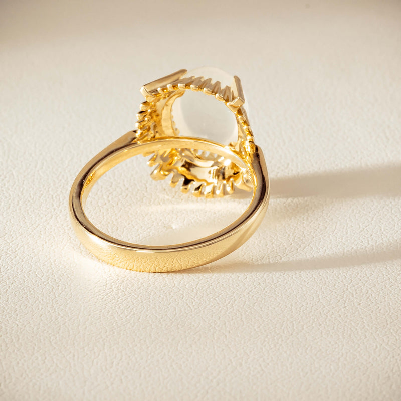 9ct Yellow Gold Moonstone Meteor Ring - Ring - Walker & Hall