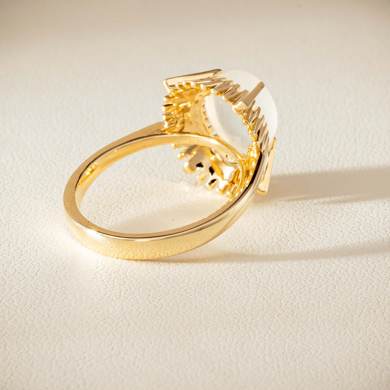 9ct Yellow Gold Moonstone Meteor Ring - Ring - Walker & Hall