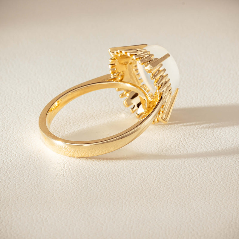 9ct Yellow Gold Moonstone Meteor Ring - Ring - Walker & Hall