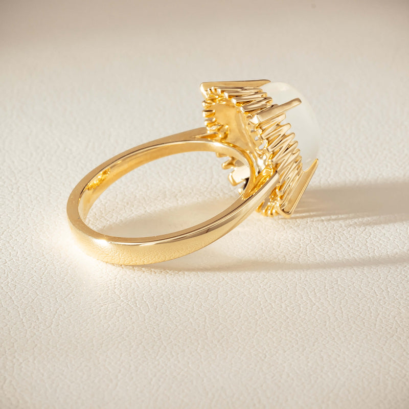 9ct Yellow Gold Moonstone Meteor Ring - Ring - Walker & Hall
