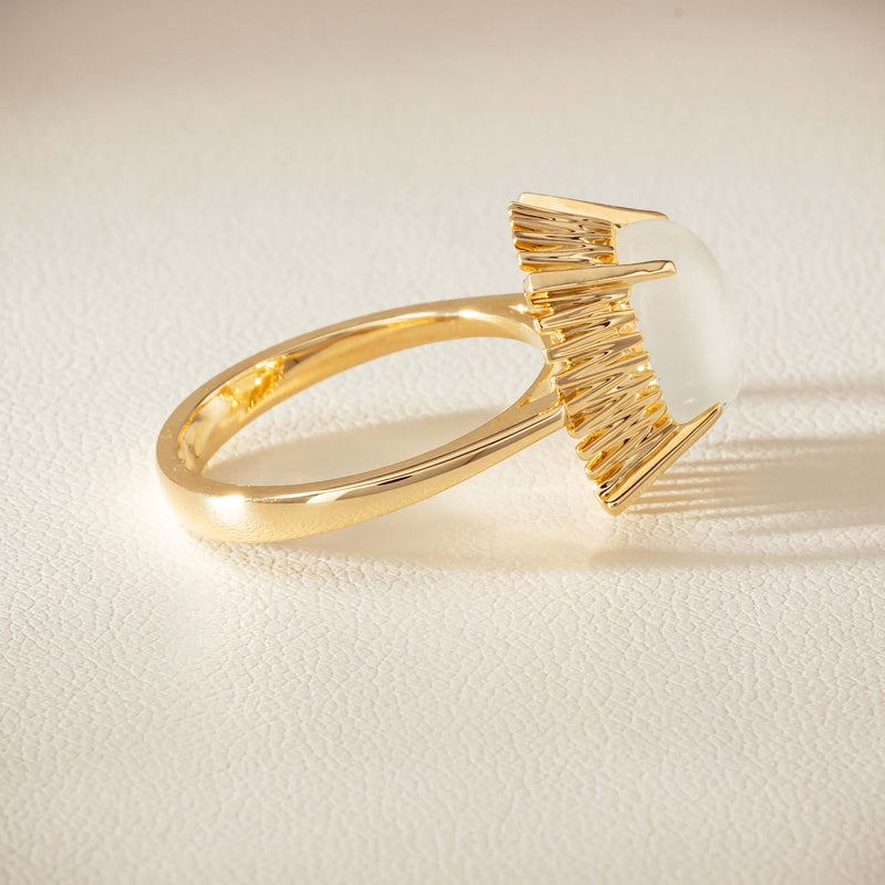 9ct Yellow Gold Moonstone Meteor Ring - Ring - Walker & Hall