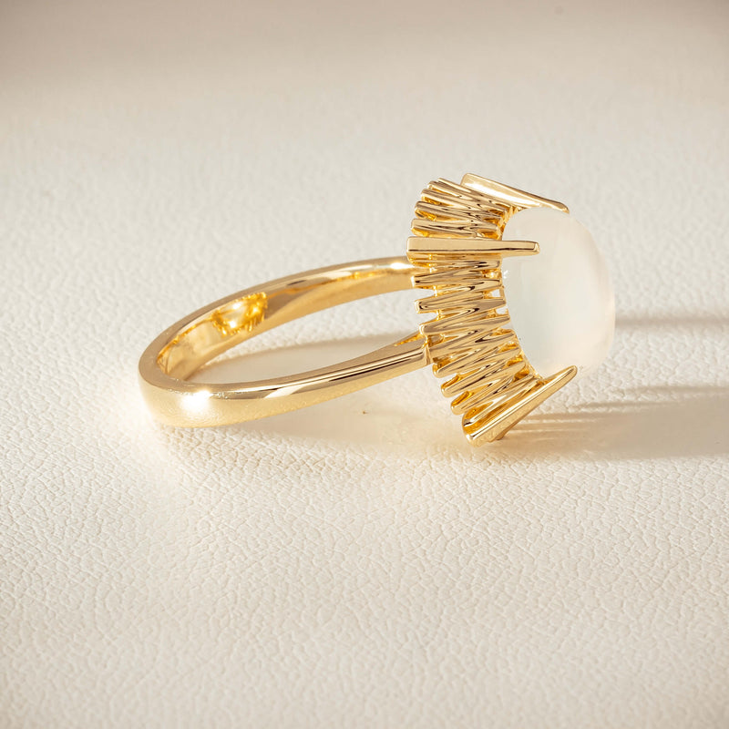 9ct Yellow Gold Moonstone Meteor Ring - Ring - Walker & Hall