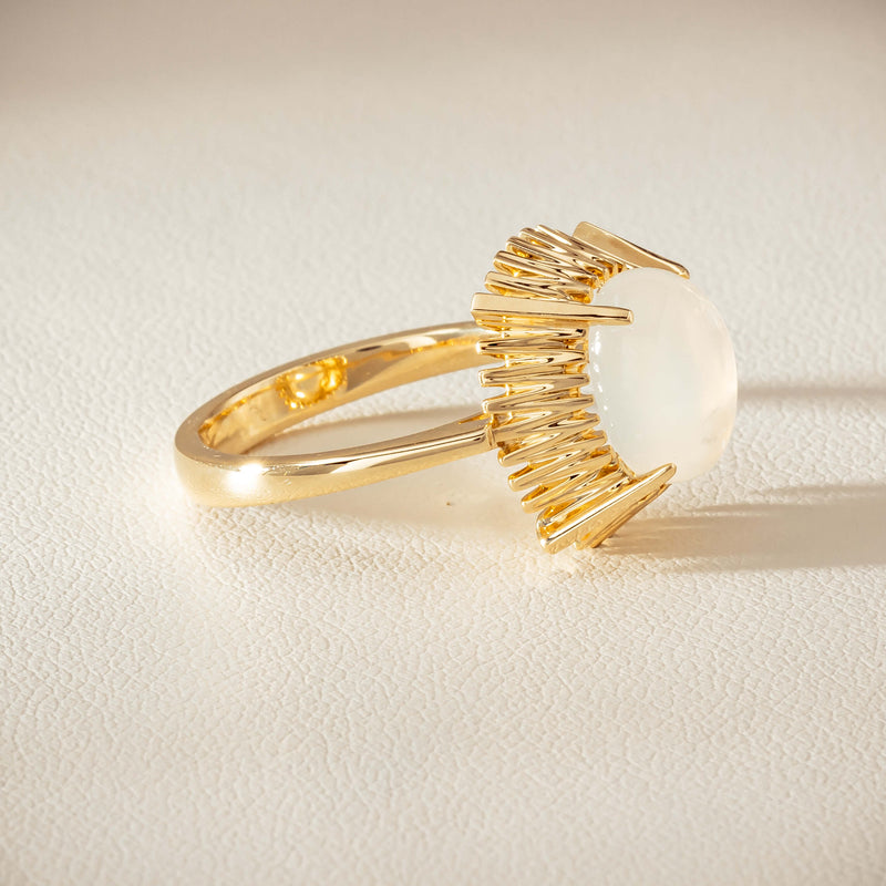 9ct Yellow Gold Moonstone Meteor Ring - Ring - Walker & Hall