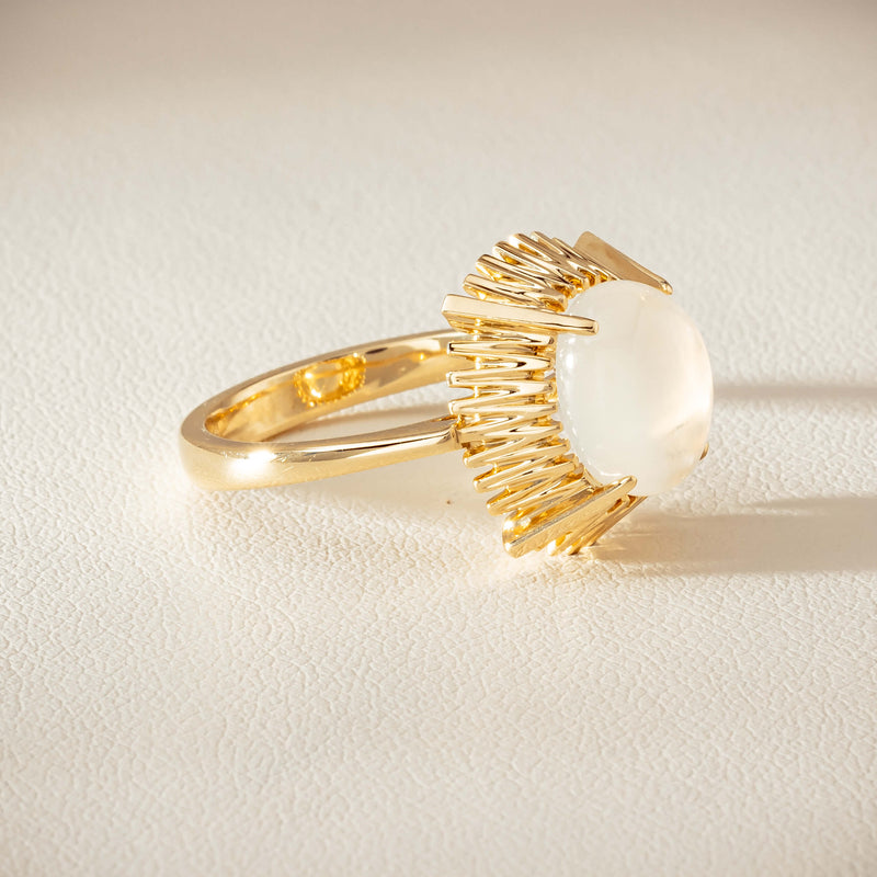 9ct Yellow Gold Moonstone Meteor Ring - Ring - Walker & Hall