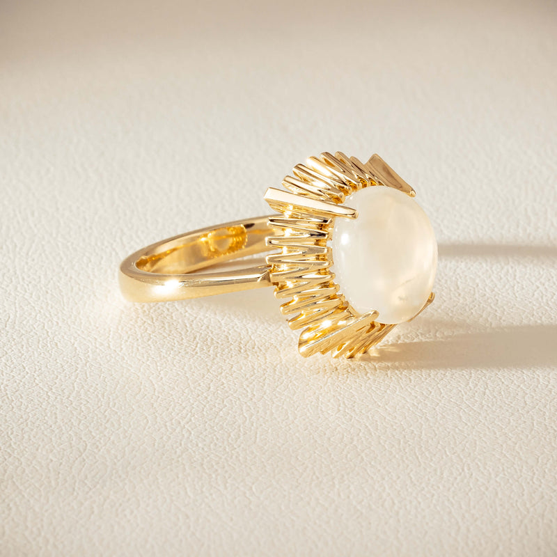 9ct Yellow Gold Moonstone Meteor Ring - Ring - Walker & Hall