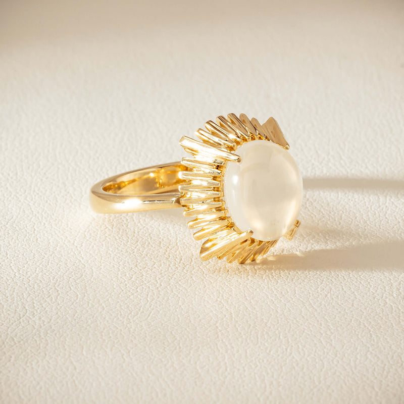 9ct Yellow Gold Moonstone Meteor Ring - Ring - Walker & Hall