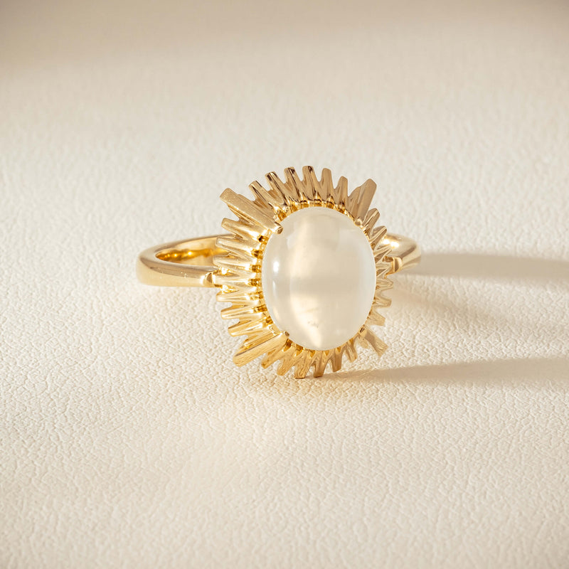 9ct Yellow Gold Moonstone Meteor Ring - Ring - Walker & Hall