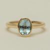 9ct Yellow Gold Aquamarine Rubover Set Ring - Ring - Walker & Hall