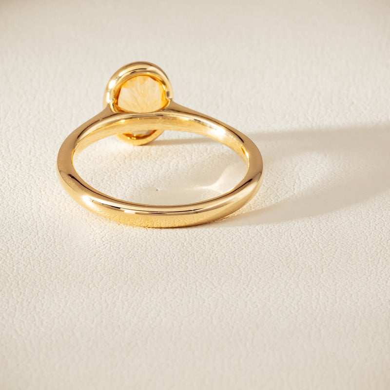 9ct Yellow Gold Yellow Topaz Rubover Set Ring - Ring - Walker & Hall