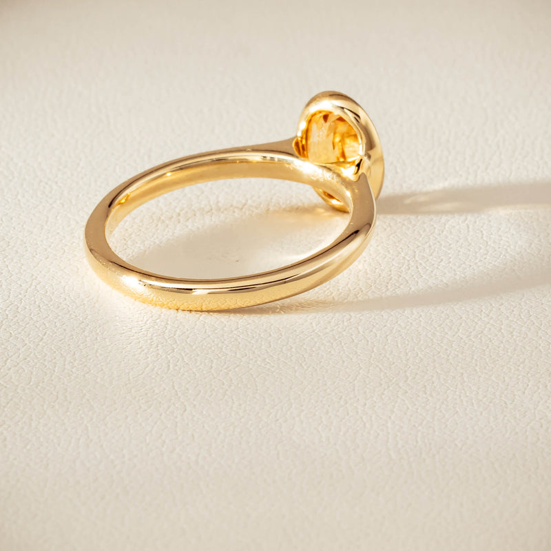 9ct Yellow Gold Yellow Topaz Rubover Set Ring - Ring - Walker & Hall