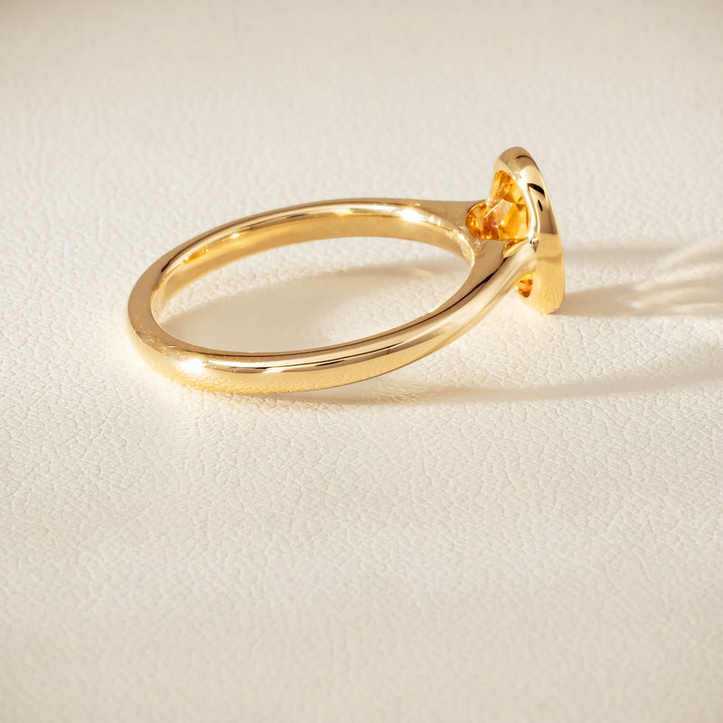 9ct Yellow Gold Yellow Topaz Rubover Set Ring - Ring - Walker & Hall