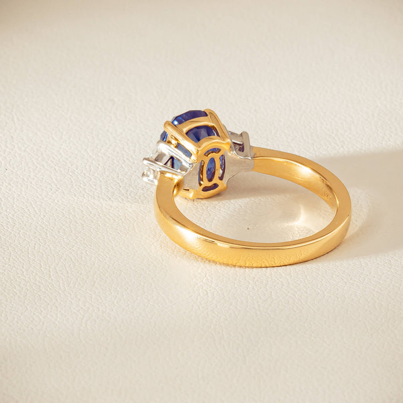 18ct Yellow Gold 4.00ct Sapphire & Diamond Ring - Ring - Walker & Hall