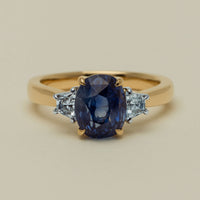 18ct Yellow Gold 4.00ct Sapphire & Diamond Ring - Ring - Walker & Hall