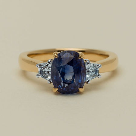 18ct Yellow Gold 4.00ct Sapphire & Diamond Ring - Ring - Walker & Hall