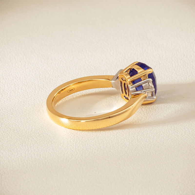 18ct Yellow Gold 4.00ct Sapphire & Diamond Ring - Ring - Walker & Hall