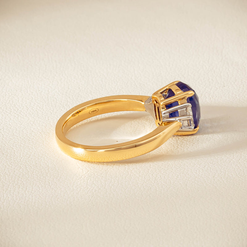 18ct Yellow Gold 4.00ct Sapphire & Diamond Ring - Ring - Walker & Hall