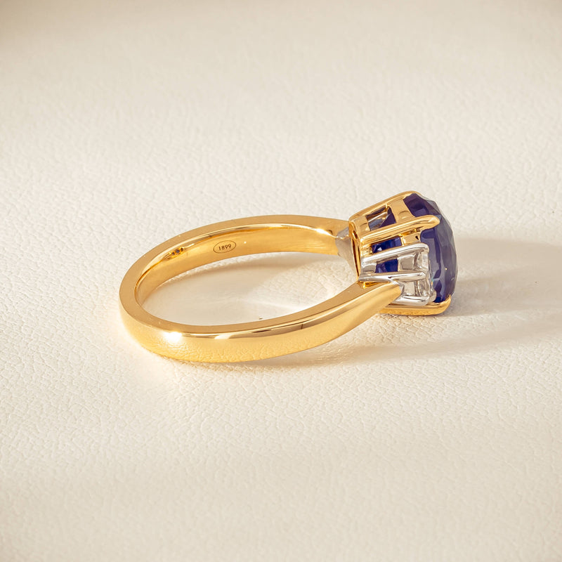 18ct Yellow Gold 4.00ct Sapphire & Diamond Ring - Ring - Walker & Hall