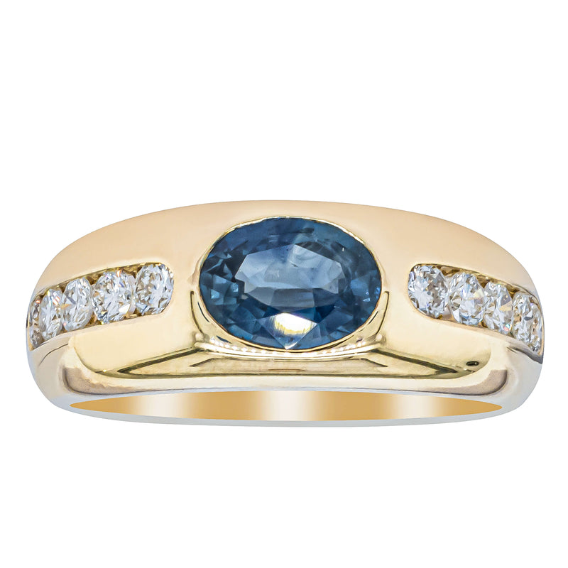 9ct Yellow Gold Reclaimed .96ct Sapphire and Diamond Kylie Ring - Ring - Walker & Hall