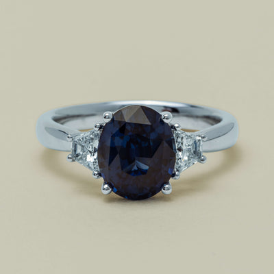 18ct White Gold 4.05ct Sapphire & Diamond Ring - Ring - Walker & Hall