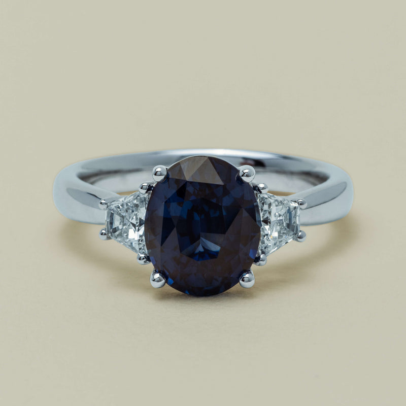 18ct White Gold 4.05ct Sapphire & Diamond Ring - Ring - Walker & Hall