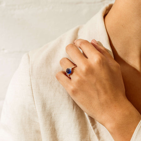 18ct White Gold 4.05ct Sapphire & Diamond Ring - Ring - Walker & Hall