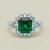 Platinum 2.10ct Emerald & Diamond Cluster Ring - Ring - Walker & Hall