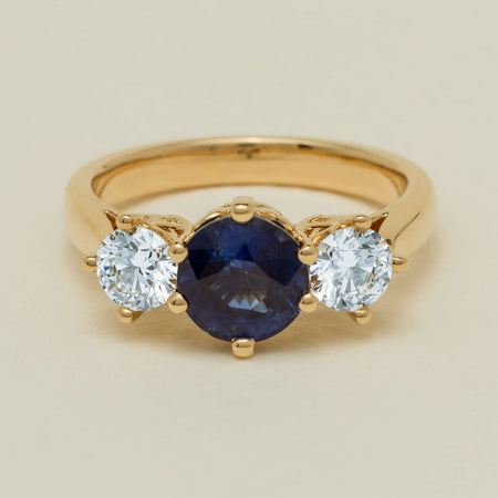 18ct Yellow Gold 2.03ct Sapphire & Diamond Coronado Ring - Ring - Walker & Hall