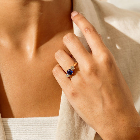 18ct Yellow Gold 2.03ct Sapphire & Diamond Coronado Ring - Ring - Walker & Hall