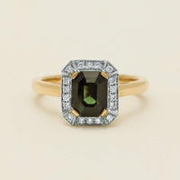 18ct Yellow Gold 2.15ct Green Sapphire & Diamond Empire Ring - Ring - Walker & Hall