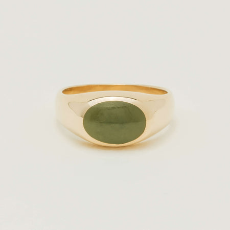Deja Vu 9ct Yellow Gold Greenstone Ring - Ring - Walker & Hall