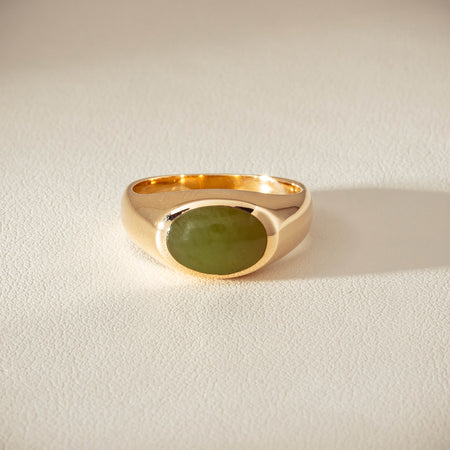 Deja Vu 9ct Yellow Gold Greenstone Ring - Ring - Walker & Hall