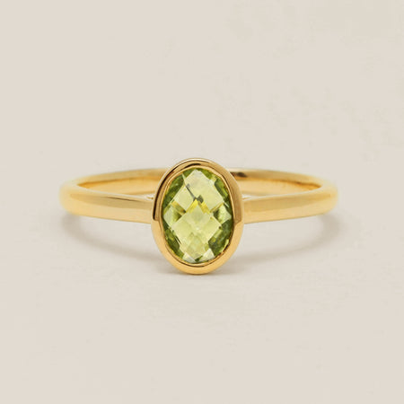 9ct Yellow Gold Peridot Iris Ring - Ring - Walker & Hall