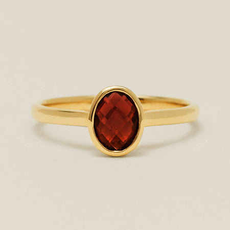 9ct Yellow Gold Garnet Iris Ring - Ring - Walker & Hall