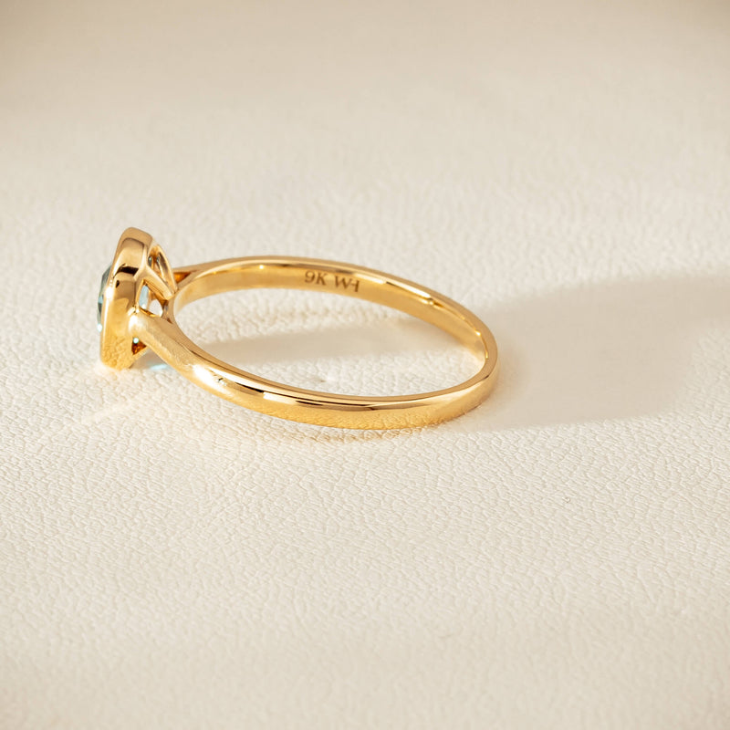 9ct Yellow Gold Blue Topaz Iris Ring - Ring - Walker & Hall