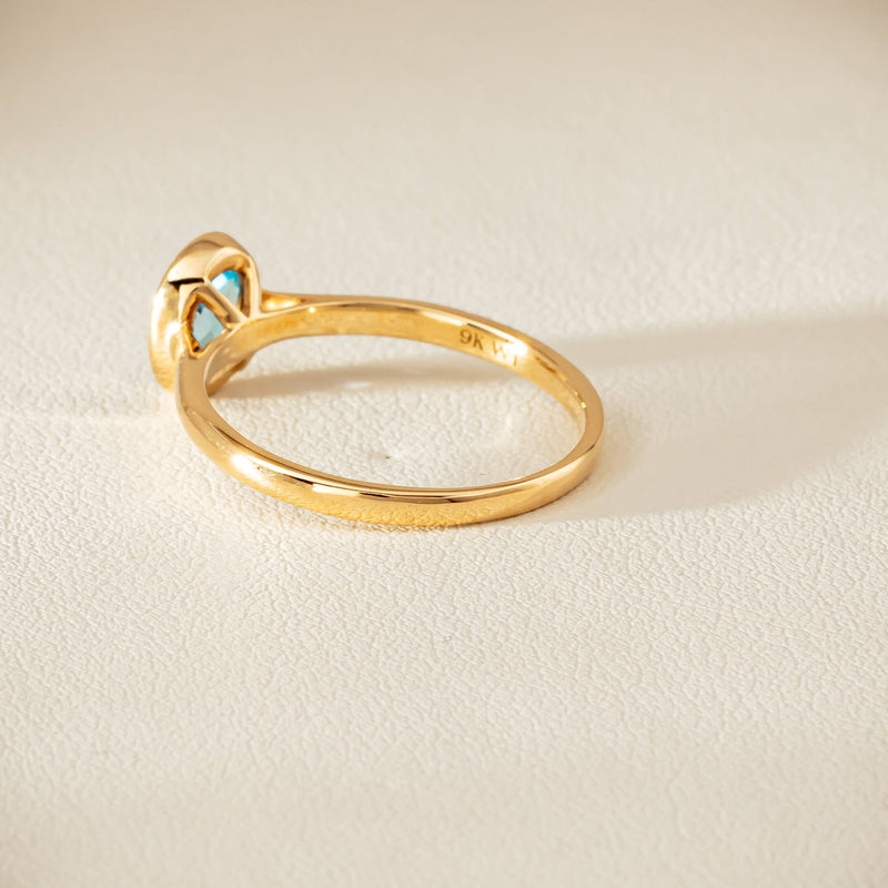 9ct Yellow Gold Blue Topaz Iris Ring - Ring - Walker & Hall