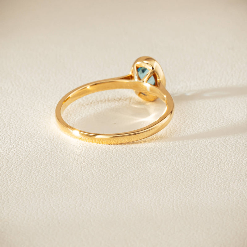 9ct Yellow Gold Blue Topaz Iris Ring - Ring - Walker & Hall