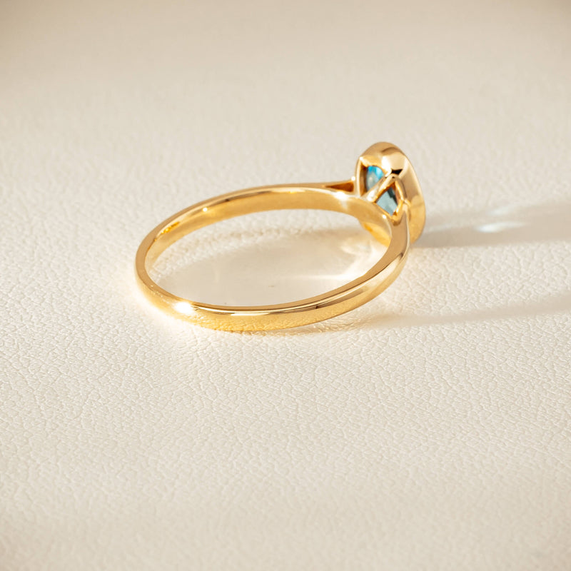 9ct Yellow Gold Blue Topaz Iris Ring - Ring - Walker & Hall