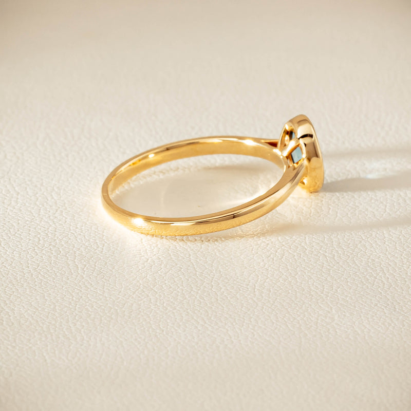 9ct Yellow Gold Blue Topaz Iris Ring - Ring - Walker & Hall