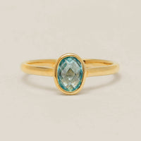 9ct Yellow Gold Blue Topaz Iris Ring - Ring - Walker & Hall