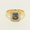 18ct Yellow Gold 1.80ct Teal Sapphire & Diamond Empire Ring - Ring - Walker & Hall