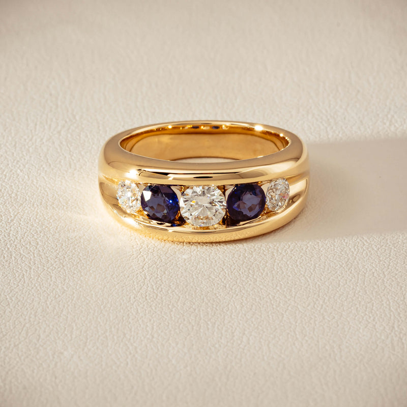 18ct Yellow Gold Sapphire & Diamond Eugenie Ring - Ring - Walker & Hall